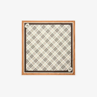 Check Knight Stamp Silk Scarf in Pebble white | Burberry® Official