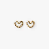 Heart Twisted Hoop Earrings in Gold - Women | Burberry® Official
