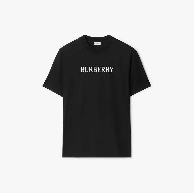 Logo Cotton T-shirt in Black - Men | Burberry® Official