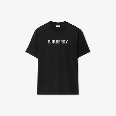 Logo Cotton T-shirt in Black - Men | Burberry® Official
