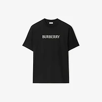 Logo Cotton T-shirt in Black - Men | Burberry® Official