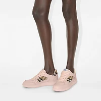 Leather and Check Terrace Sneakers​ in Flora/sand - Women | Burberry® Official