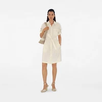 Silk Blend Shirt Dress in Off white - Women | Burberry® Official