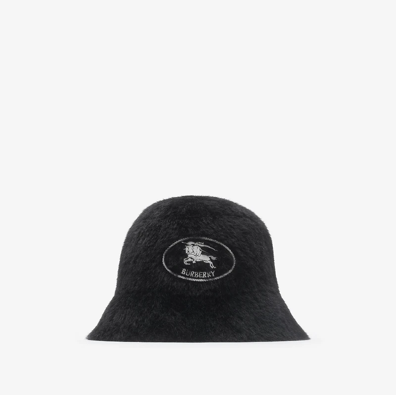 Knight Stamp Faux Fur Bucket Hat in Black - Men | Burberry® Official