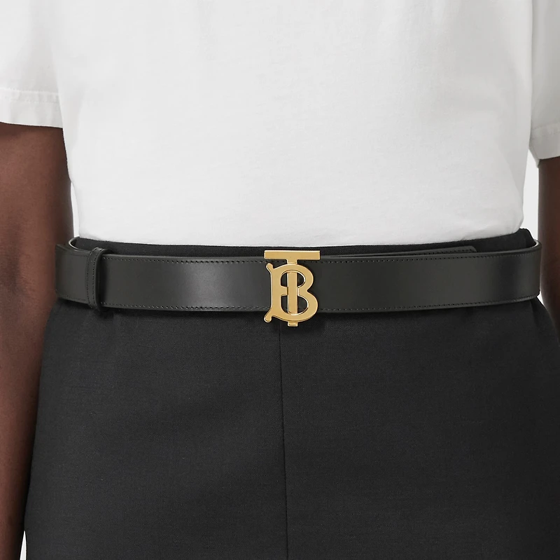 Reversible Leather TB Belt in Black/tan/gold - Women | Burberry® Official