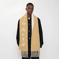 Reversible Logo Alpaca Wool Blend Scarf in Sand | Burberry® Official