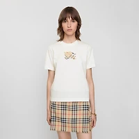 EKD Check Cotton T-shirt in Chalk white - Women | Burberry® Official