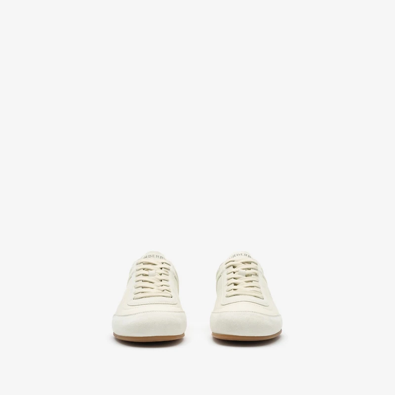 Leather Knight Runner Sneakers in Dove beige - Women | Burberry® Official