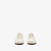 Leather Knight Runner Sneakers​ in Dove beige - Women | Burberry® Official