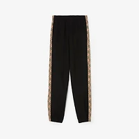 Check Trim Cotton Jogging Pants in Black - Men | Burberry® Official
