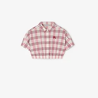 Check Cotton Shirt in Aubergine purple | Burberry® Official
