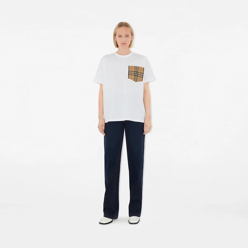 Check Pocket Cotton T-shirt in