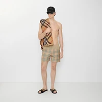 Gradient Check Swim Shorts in Sand beige - Men, Nylon | Burberry® Official