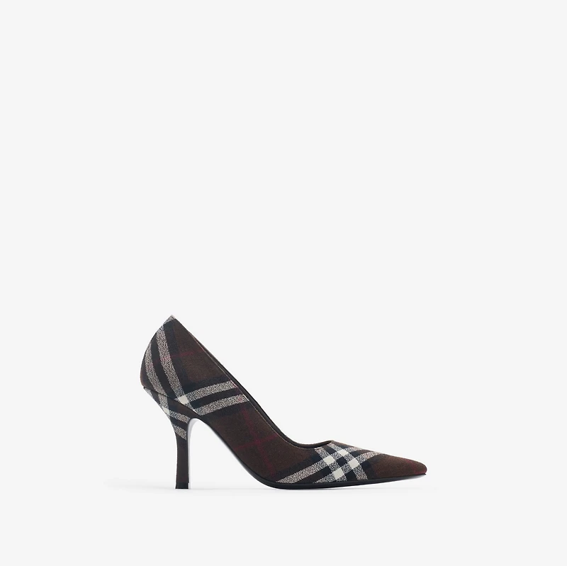 Check Dame Pumps in Mahogany - Women | Burberry® Official