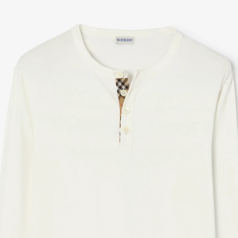 Long-sleeve Cotton top in Chalk - Men | Burberry® Official