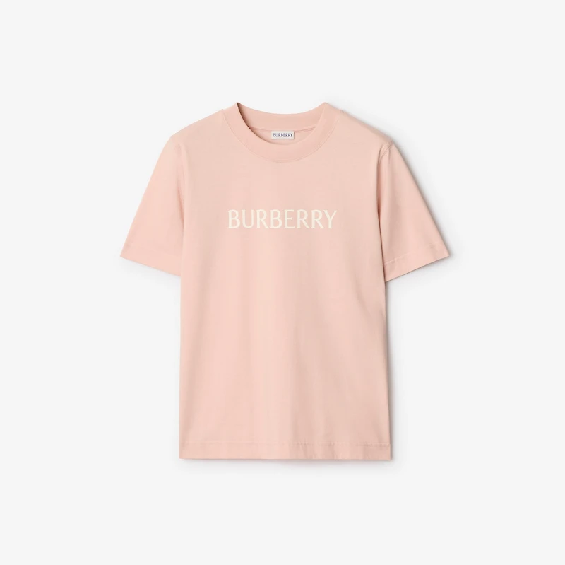 Logo Cotton T-shirt in Bouquet pink - Women | Burberry® Official