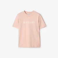 Logo Cotton T-shirt in Bouquet pink - Women | Burberry® Official