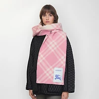 Check Wool Hooded Scarf in Sugar pink | Burberry® Official