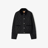 Cropped Quilted Nylon Jacket in Black/sand - Women | Burberry® Official