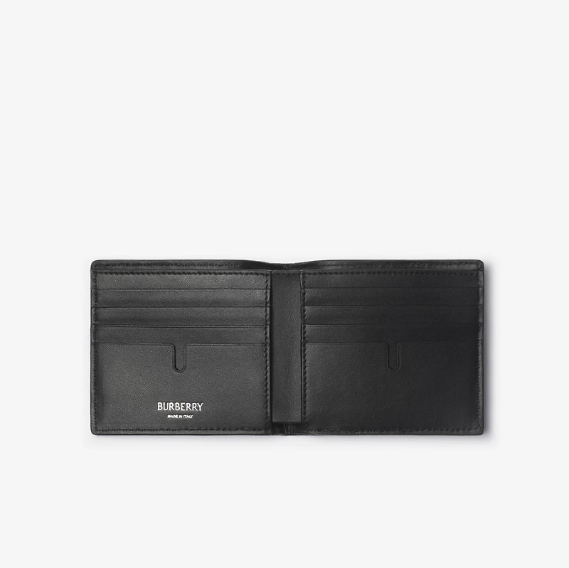 Check Intarsia Bifold Wallet in Peat brown - Men | Burberry® Official