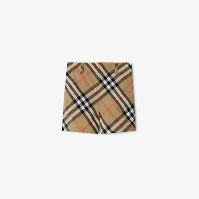 Check Cotton Shorts in Sand | Burberry® Official