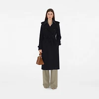 Long Cashmere Kensington Trench Coat in Navy - Women | Burberry® Official