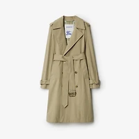 Long Gabardine Trench Coat in Skylark - Women, Cotton | Burberry® Official