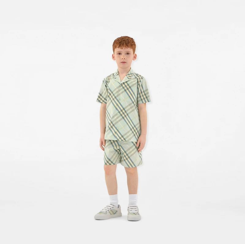 Check Cotton Shirt in Breeze | Burberry® Official