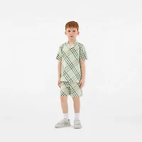 Check Cotton Shirt in Breeze | Burberry® Official