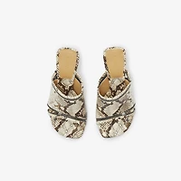 Leather Peep Sandals in Serpent - Women | Burberry® Official
