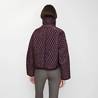 Cropped Quilted Nylon Floriston Jacket in Mahogany brown - Women | Burberry® Official