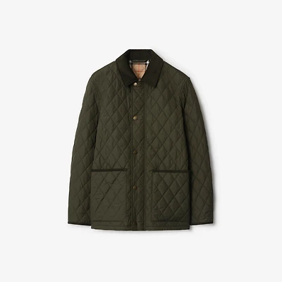 Quilted Nylon Barn Jacket in Shale green - Men | Burberry® Official