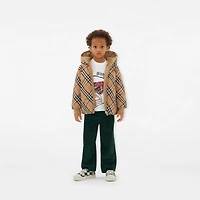 Reversible Check Nylon Puffer Jacket in Sand | Burberry® Official