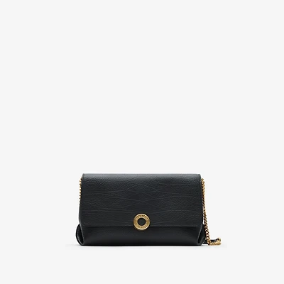 Leather Chain Strap Clutch in Slate grey - Women | Burberry® Official