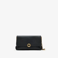 Leather Chain Strap Clutch in Slate grey - Women | Burberry® Official