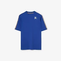 Check Trim Jersey T-shirt in Knight blue - Men, Nylon | Burberry® Official