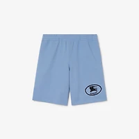 Knight Stamp Cotton Shorts in Cornflower blue - Men | Burberry® Official