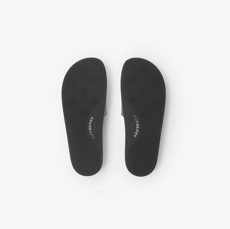 Check Slides in Leaf - Men, Technical | Burberry® Official
