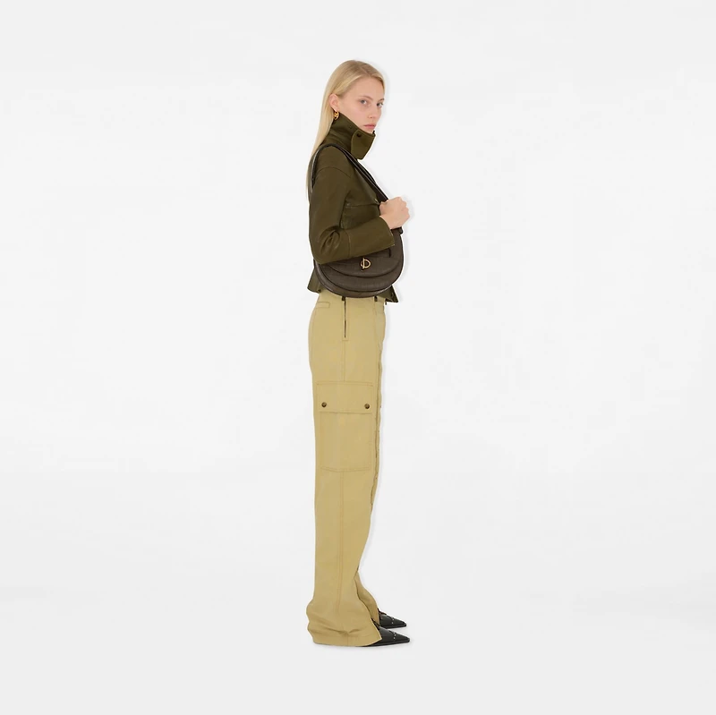 Cotton Linen Zip Trousers in Hay/artichoke - Women | Burberry® Official
