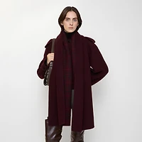Detachable Scarf Wool Jacket in Wine red - Women | Burberry® Official