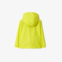 Checker-tape Nylon Hooded Jacket in Vivid lime | Burberry® Official