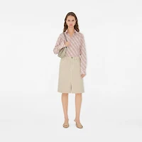 Denim Skirt in Oat - Women, Cotton | Burberry® Official