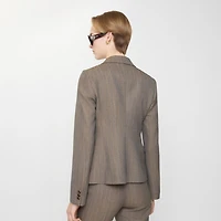 Mouliné Wool Tailored Jacket in Coffee brown melange - Women | Burberry® Official