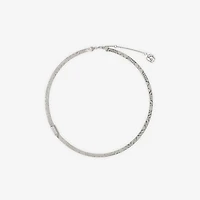 Engraved Check Necklace​ in Silver - Men | Burberry® Official