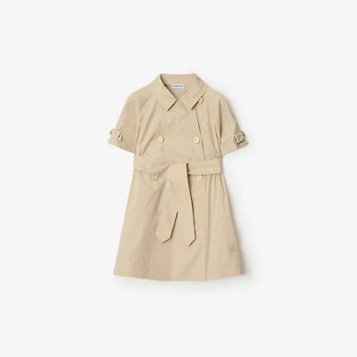 Stretch Cotton Trench Dress in Pale stone | Burberry® Official