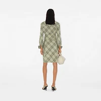 Check Stretch Linen Shirt Dress in Breeze - Women | Burberry® Official