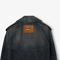 Cropped Denim Mayfair Trench Jacket in Mid blue - Women | Burberry® Official