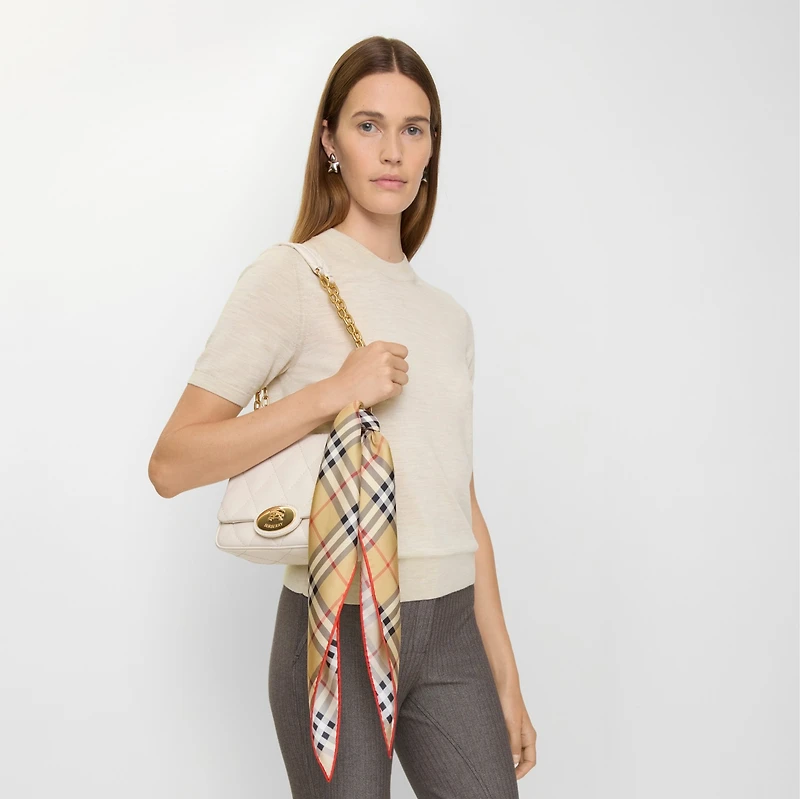 Check Silk Scarf in Sand beige | Burberry® Official