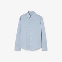 Slim Fit Striped Cotton Shirt in Sunbleached blue - Men | Burberry® Official