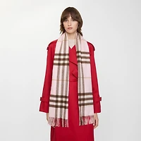 Check Cashmere Scarf in Bow pink | Burberry® Official